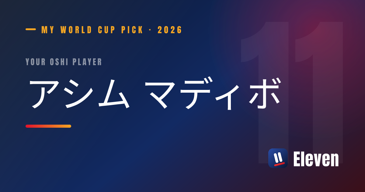 アシム マディボを推し選手としてシェアするカード