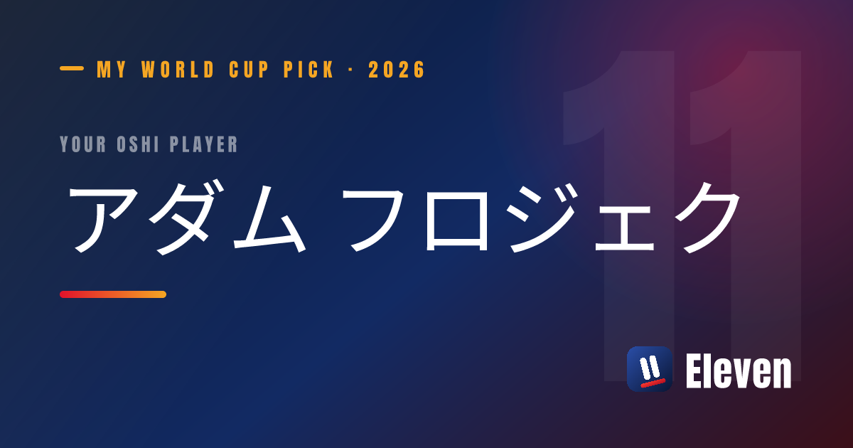 アダム フロジェクを推し選手としてシェアするカード