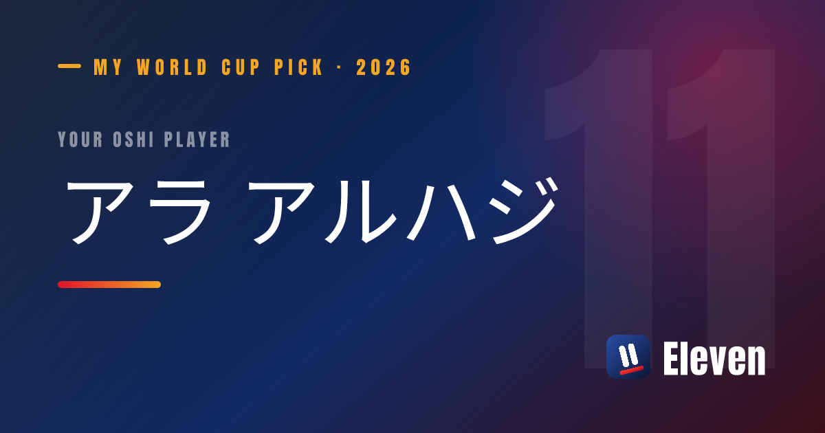 アラ アルハジを推し選手としてシェアするカード