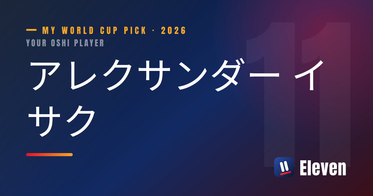 アレクサンダー イサクを推し選手としてシェアするカード