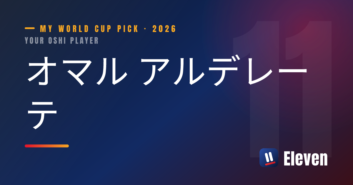 オマル アルデレーテを推し選手としてシェアするカード