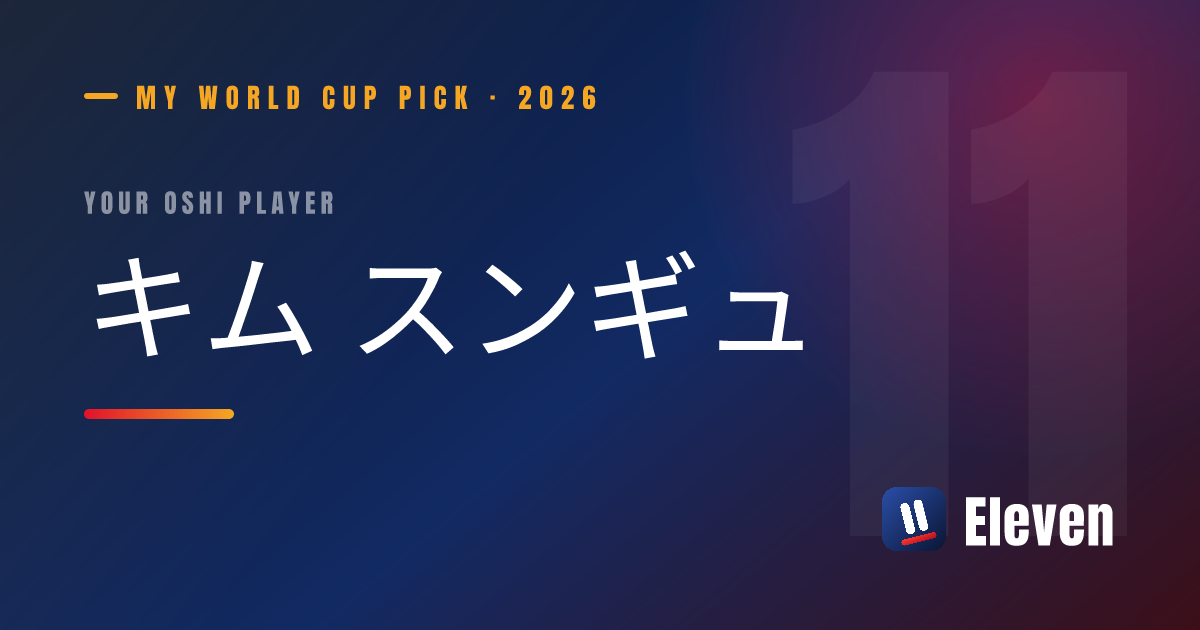 キム スンギュを推し選手としてシェアするカード