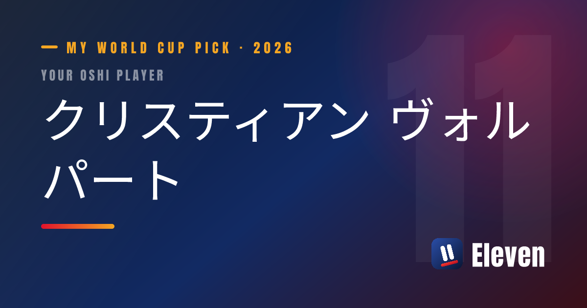 クリスティアン ヴォルパートを推し選手としてシェアするカード