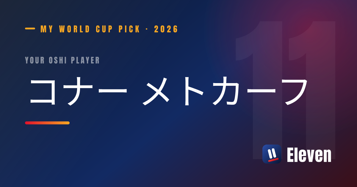 コナー メトカーフを推し選手としてシェアするカード