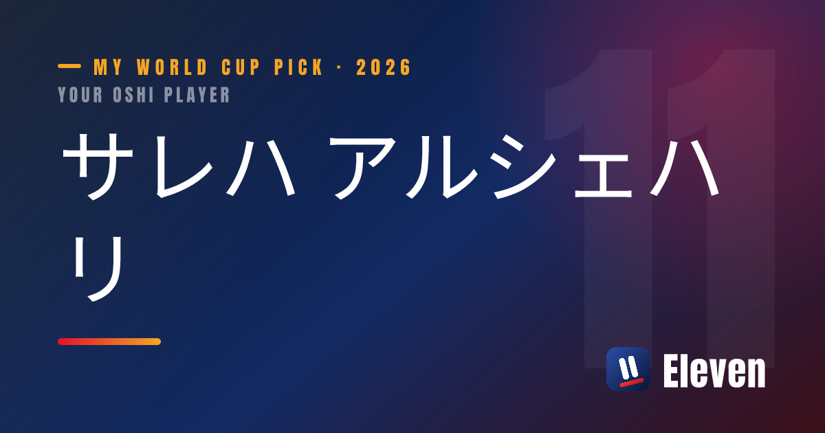 サレハ アルシェハリを推し選手としてシェアするカード