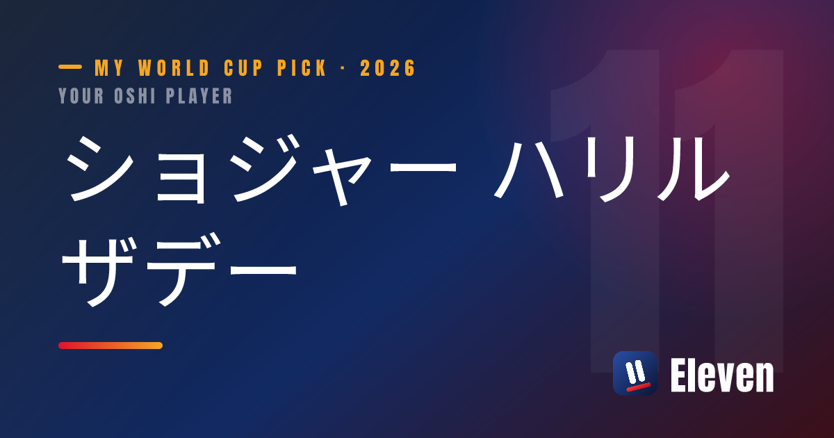 ショジャー ハリルザデーを推し選手としてシェアするカード