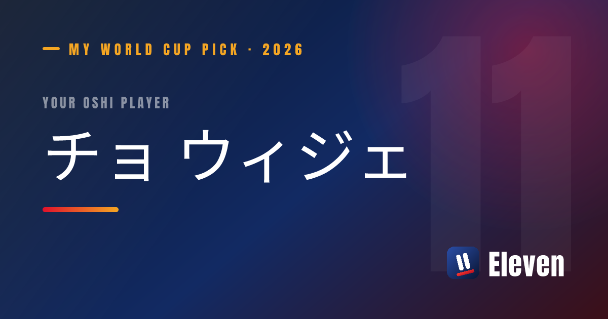 チョ ウィジェを推し選手としてシェアするカード