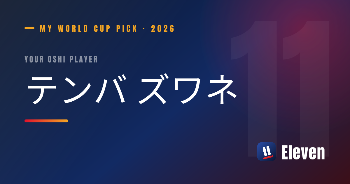 テンバ ズワネを推し選手としてシェアするカード