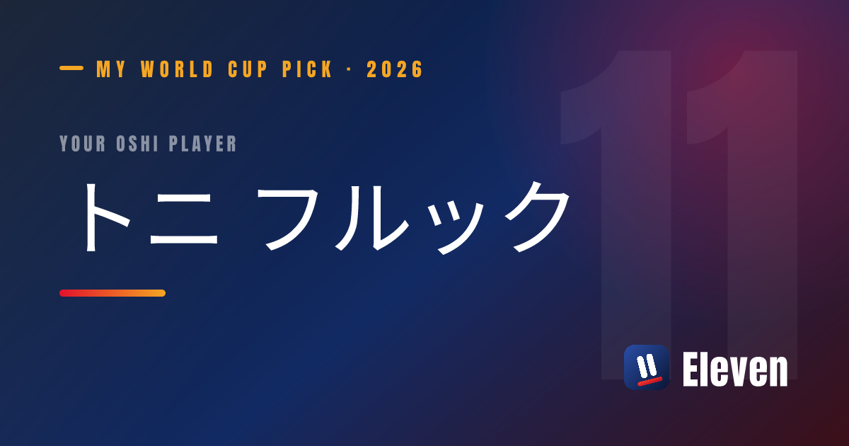 トニ フルックを推し選手としてシェアするカード