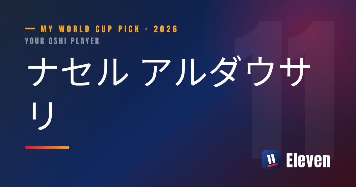 ナセル アルダウサリを推し選手としてシェアするカード