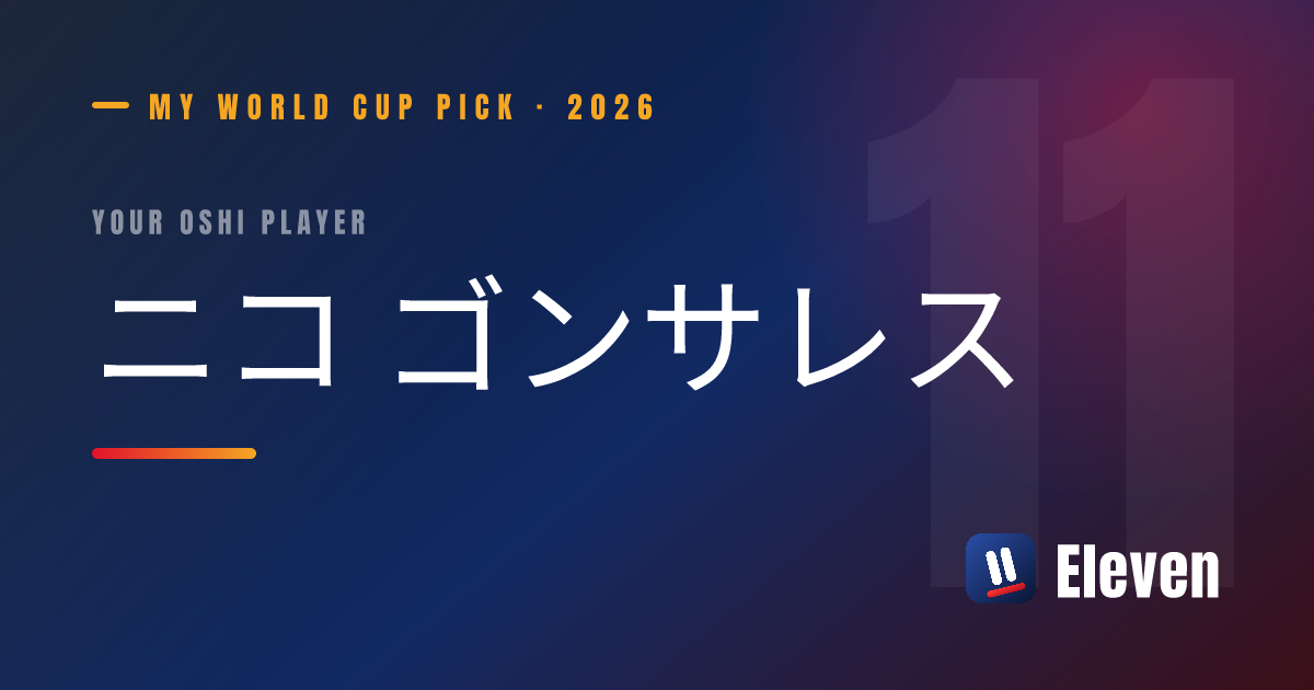 ニコ ゴンサレスを推し選手としてシェアするカード