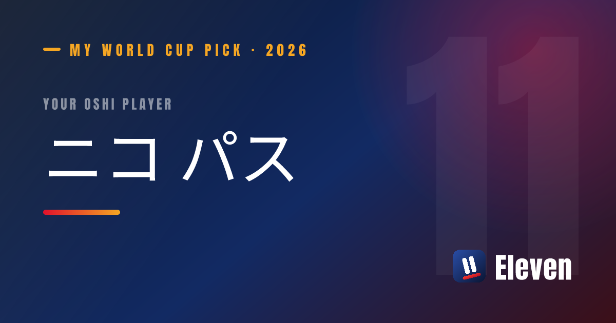 ニコ パスを推し選手としてシェアするカード