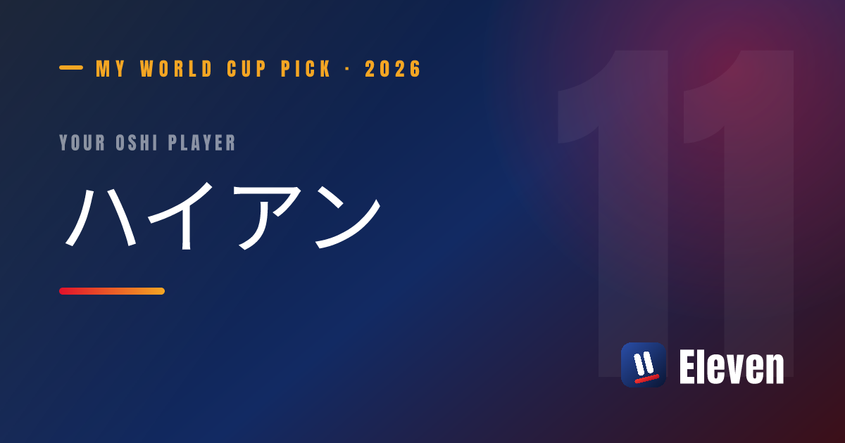 ハイアンを推し選手としてシェアするカード