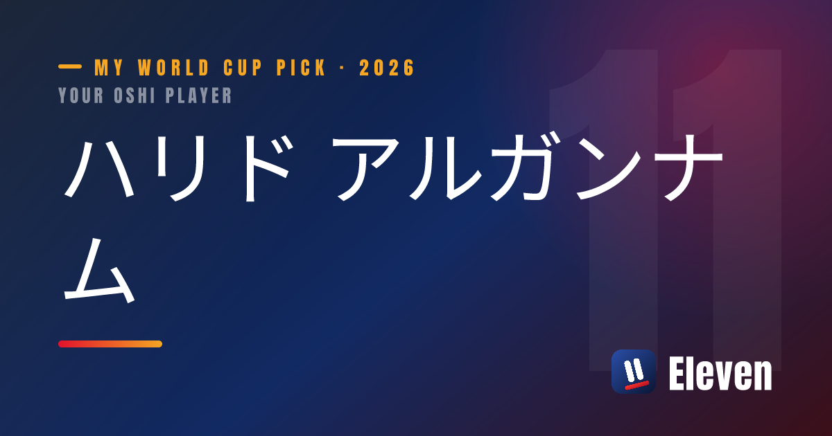 ハリド アルガンナムを推し選手としてシェアするカード