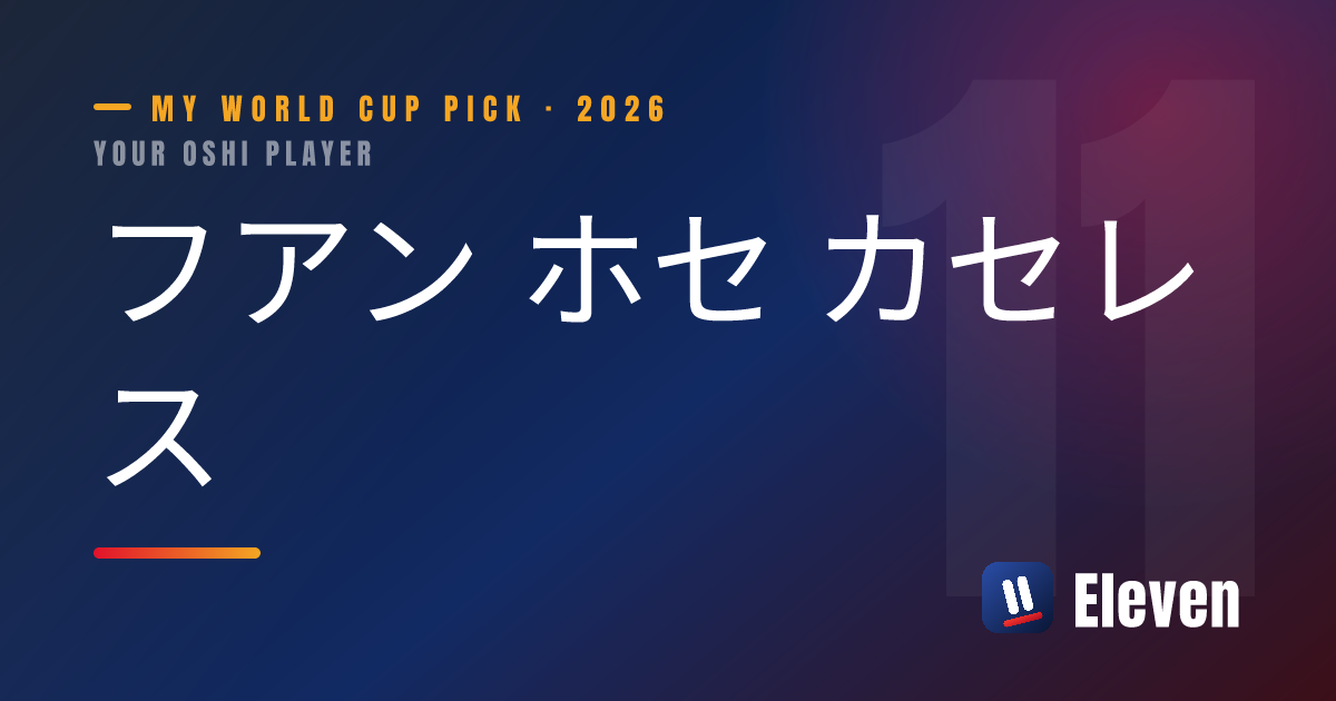 フアン ホセ カセレスを推し選手としてシェアするカード