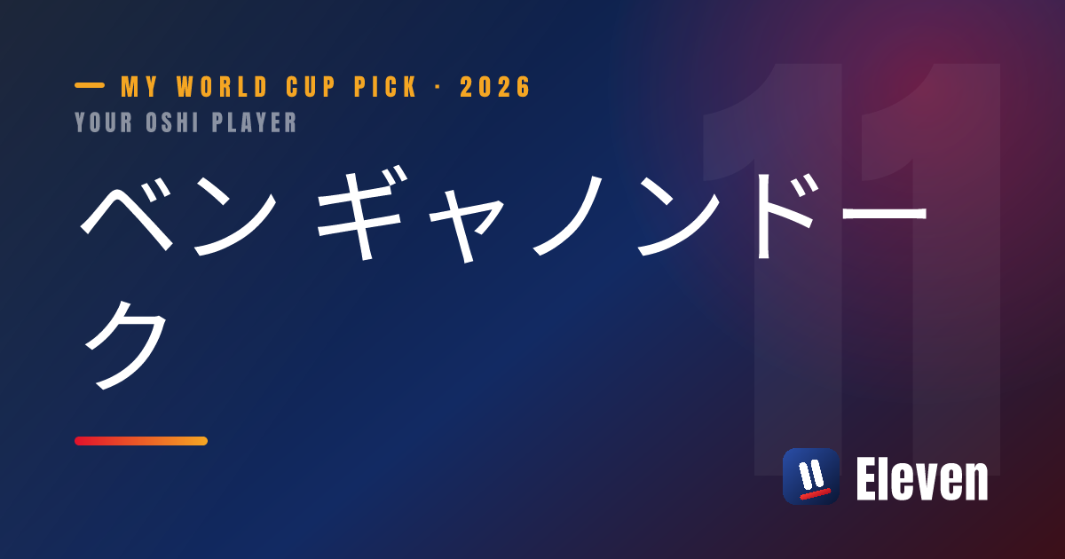 ベン ギャノンドークを推し選手としてシェアするカード