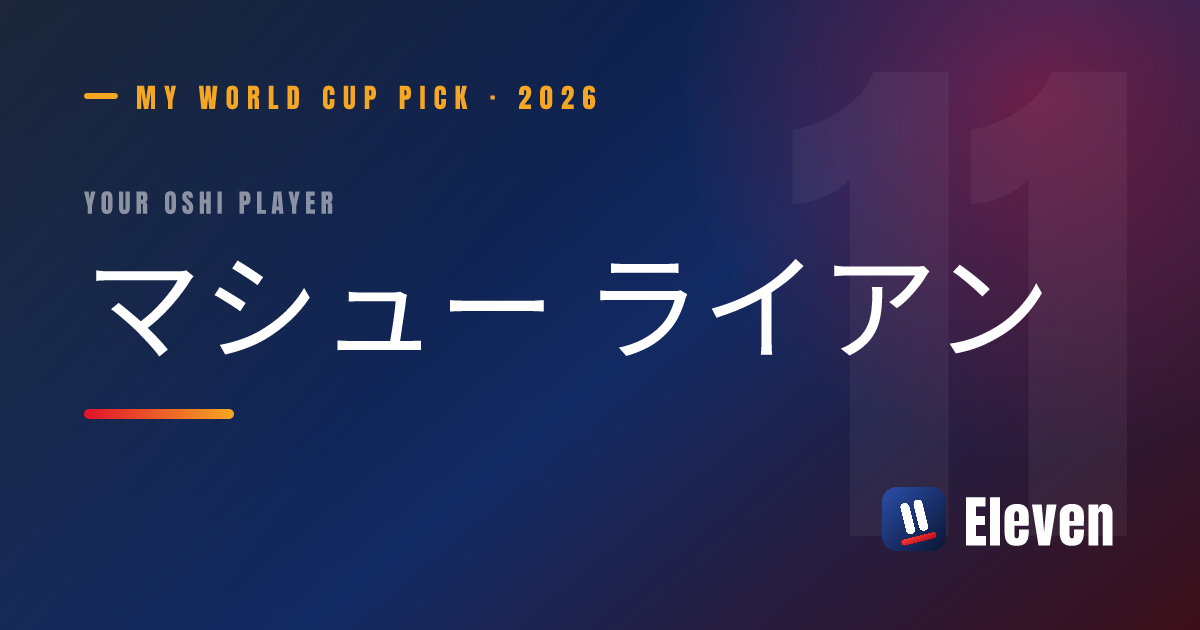 マシュー ライアンを推し選手としてシェアするカード
