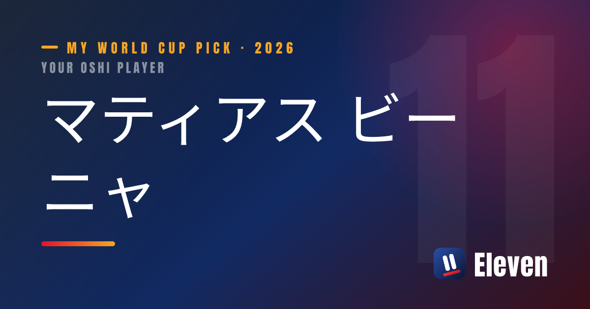マティアス ビーニャを推し選手としてシェアするカード