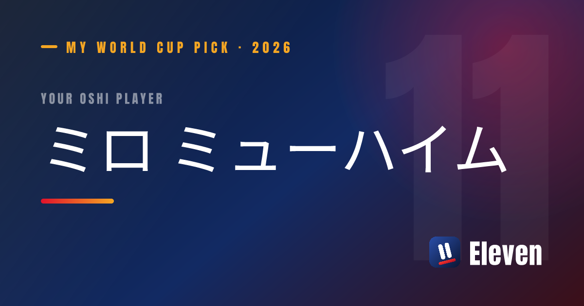ミロ ミューハイムを推し選手としてシェアするカード