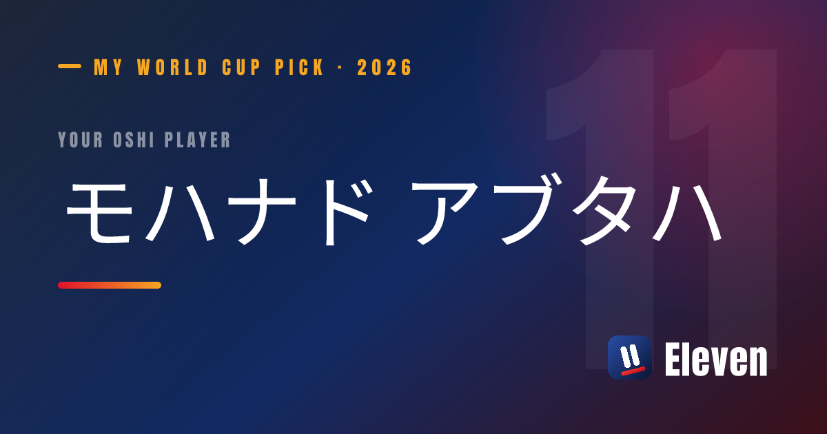 モハナド アブタハを推し選手としてシェアするカード