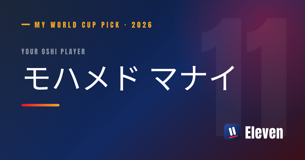 モハメド マナイを推し選手としてシェアするカード