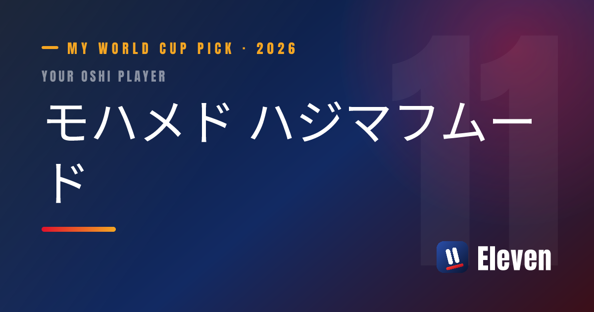 モハメド  ハジマフムードを推し選手としてシェアするカード