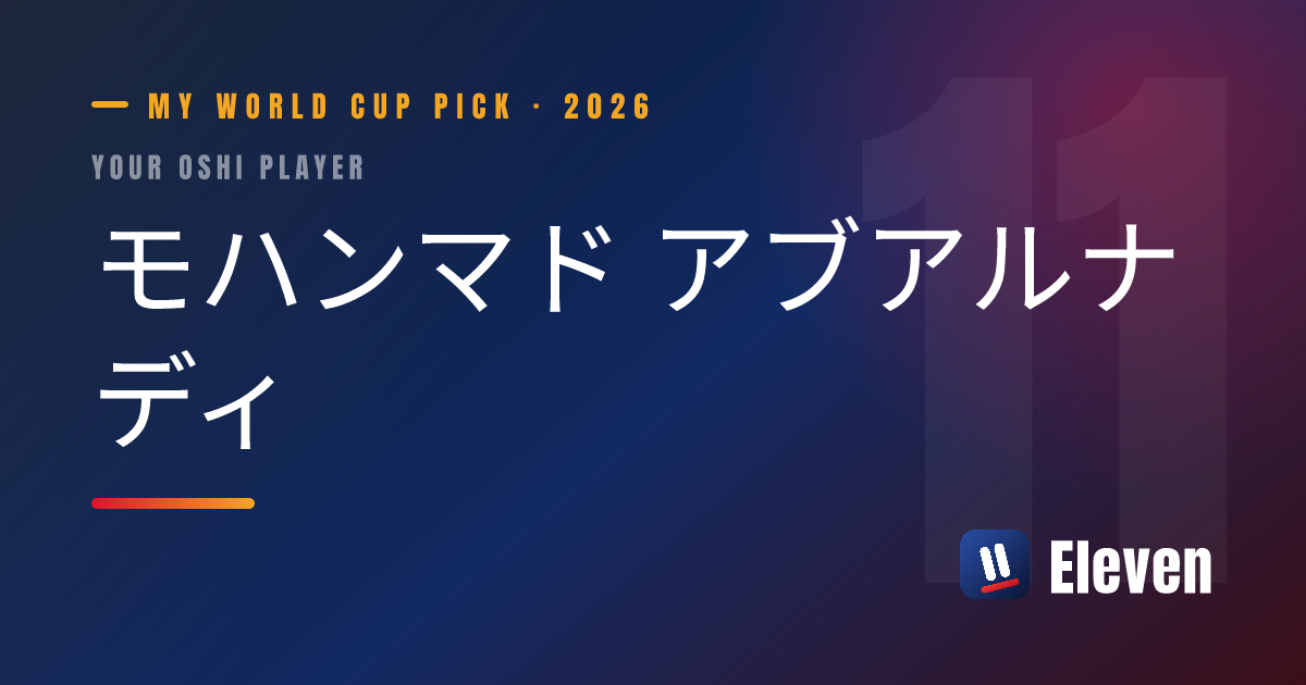モハンマド アブアルナディを推し選手としてシェアするカード