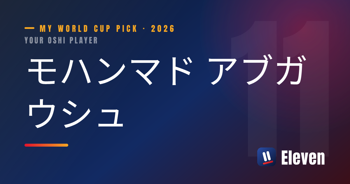 モハンマド アブガウシュを推し選手としてシェアするカード