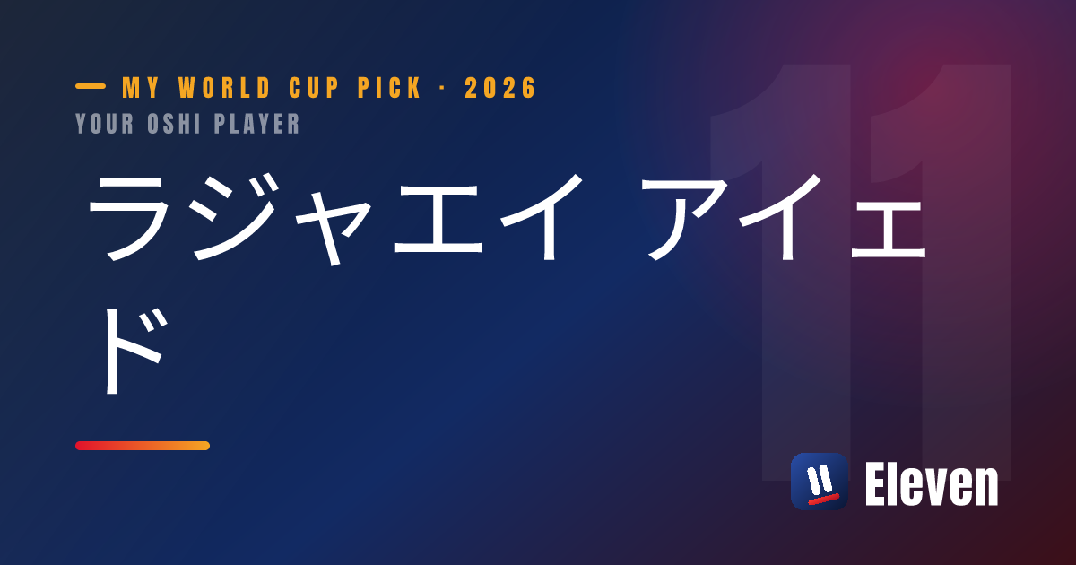 ラジャエイ アイェドを推し選手としてシェアするカード