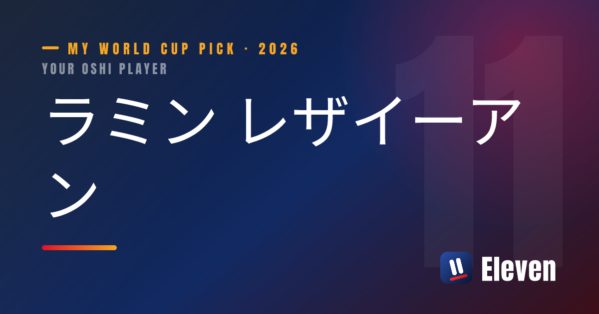 ラミン レザイーアンを推し選手としてシェアするカード