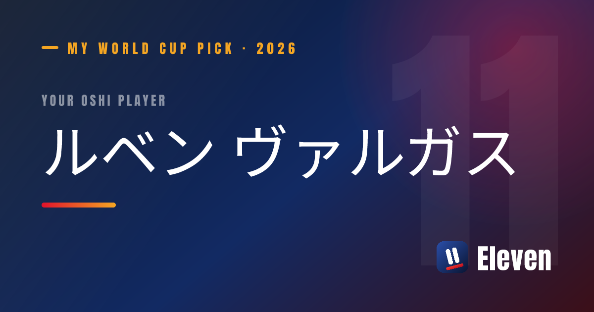 ルベン ヴァルガスを推し選手としてシェアするカード