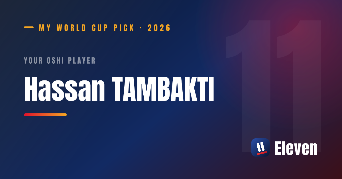 ハッサン・タムバクティを推し選手としてシェアするカード