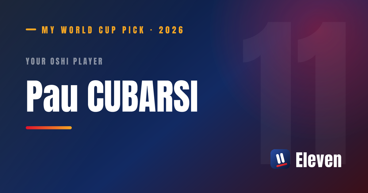 パウ・クバルシを推し選手としてシェアするカード